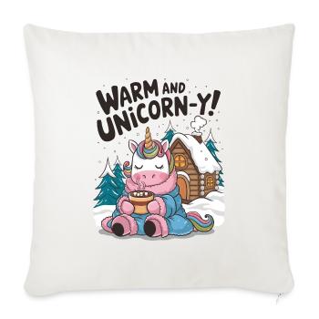 Warm And Unicorn-y! - Sofa pillowcase 17,3'' x 17,3'' (45 x 45 cm) - natural white - Front