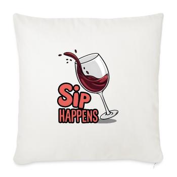 Sip Happens - Sofa pillowcase 17,3'' x 17,3'' (45 x 45 cm) - natural white - Front