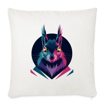Low-Poly-Eichhörnchen - Sofakissenbezug 45 x 45 cm - Naturweiß  - Vorne