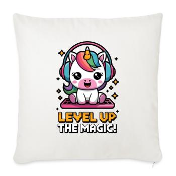 Level Up The Magic! - Sofa pillowcase 17,3'' x 17,3'' (45 x 45 cm) - natural white - Front