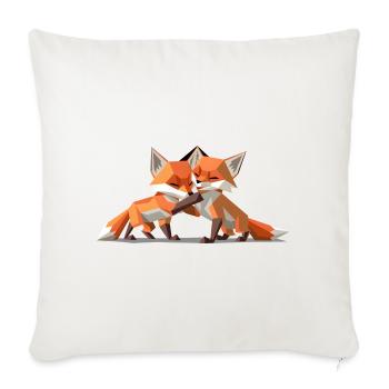 Low-poly Fox Cubs - Sofakissenbezug 45 x 45 cm - Naturweiß  - Vorne