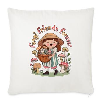 Fungi Friends Forever - Sofa pillowcase 17,3'' x 17,3'' (45 x 45 cm) - natural white - Front