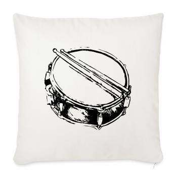 Snare - Drum - Percussion - Musique - Housse de coussin décorative 45 x 45 cm - blanc nature - Devant
