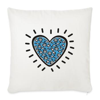 Leopard Heart Burst - Sofa pillowcase 17,3'' x 17,3'' (45 x 45 cm) - natural white - Front