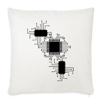 électricien électricien électronique électrique profession tension CPU - Housse de coussin décorative 45 x 45 cm - blanc nature - Devant