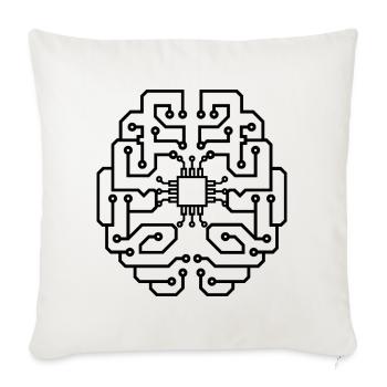 électricien électricien électronique électrique profession tension CPU - Housse de coussin décorative 45 x 45 cm - blanc nature - Devant