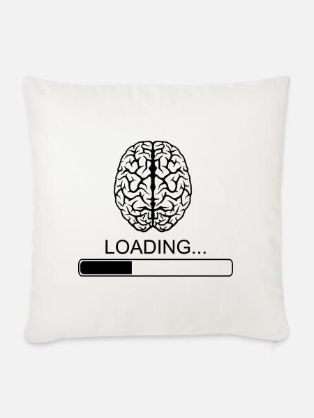 Brain Sprüche Spruch lustig witzig Breakfast Witz - Sofakissenbezug 45 x 45 cm - Naturweiß 