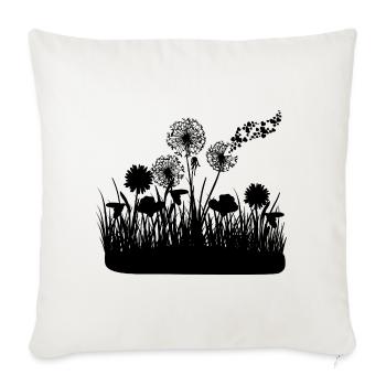 Butterfly Design Pust flowers meadow hearts - Sofa pillowcase 17,3'' x 17,3'' (45 x 45 cm) - natural white - Front