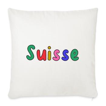 SUISSE. PAYS. GENEVE. HUMOUR. DRAPEAU - Housse de coussin décorative 45 x 45 cm - blanc nature - Devant