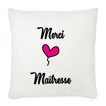 MERCI. MAÎTRESSE. MERCI MAÎTRESSE. MAITRESSE - Housse de coussin décorative 45 x 45 cm - blanc nature - Devant