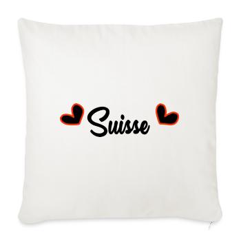 SUISSE. PAYS. GENEVE. SUISSE. HUMOUR. PAYS - Housse de coussin décorative 45 x 45 cm - blanc nature - Devant