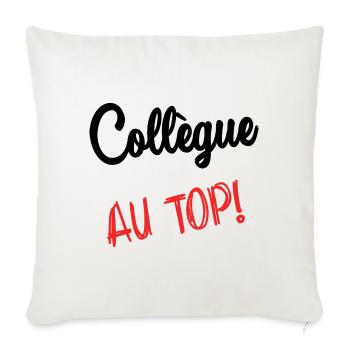 COLLEGUE. HUMOUR. RETRAITE. RETRAITE. RETRAITEE - Housse de coussin décorative 45 x 45 cm - blanc nature - Devant