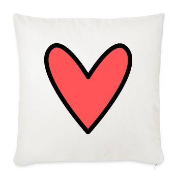 HEART. MOM. MOTHER'S DAY. HEART. FEAST - Sofa pillowcase 17,3'' x 17,3'' (45 x 45 cm) - natural white - Front