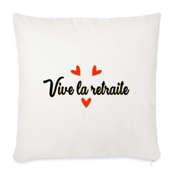 RETIREMENT. HAPPY RETIREMENT. HAPPY RETIREMENT - Sofa pillowcase 17,3'' x 17,3'' (45 x 45 cm) - natural white - Front