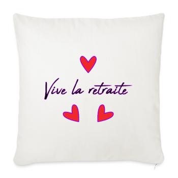 RETIREMENT. HAPPY RETIREMENT. HAPPY RETIREMENT - Sofa pillowcase 17,3'' x 17,3'' (45 x 45 cm) - natural white - Front