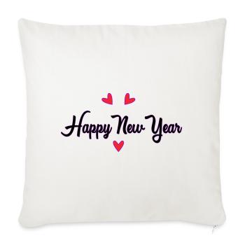 HAPPY NEW YEAR. NEW YEAR'S EVE. BEST WISHES - Sofa pillowcase 17,3'' x 17,3'' (45 x 45 cm) - natural white - Front