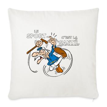 Agecanonix – Sport ist Gesundheit. - Sofakissenbezug 45 x 45 cm - Naturweiß  - Vorne