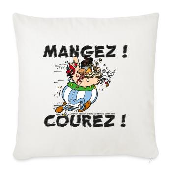 Obelix – Iss! Lauf! - Sofakissenbezug 45 x 45 cm - Naturweiß  - Vorne