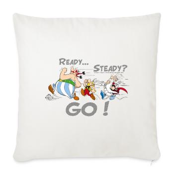 Asterix Ready Steady Go - Sofakissenbezug 45 x 45 cm - Naturweiß  - Vorne
