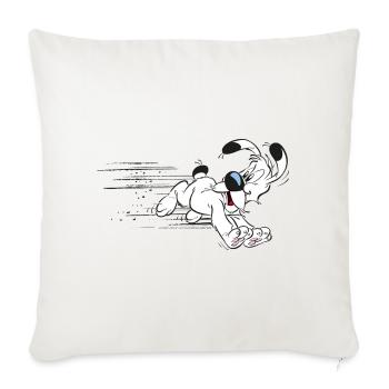 Asterix - Idefix hat es eilig - Sofakissenbezug 45 x 45 cm - Naturweiß  - Vorne