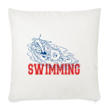 Asterix & Obelix Asterix Schwimmen Design - Sofakissenbezug 45 x 45 cm - Naturweiß  - Vorne