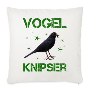 Vogelknipser Vogelfotograf Ornithologe - Sofakissenbezug 45 x 45 cm - Naturweiß  - Vorne