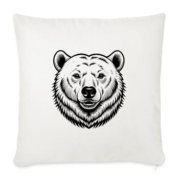 Eisbär - Sofakissenbezug 45 x 45 cm - Naturweiß  - Vorne