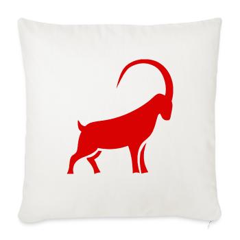 Roter Widerram Silhouette für Jäger - Sofakissenbezug 45 x 45 cm - Naturweiß  - Vorne