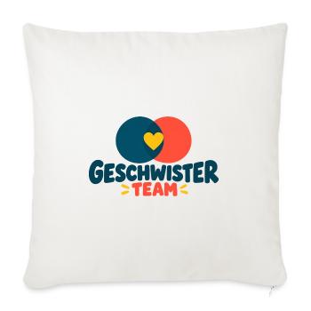 Geschwisterteam - Sofakissenbezug 45 x 45 cm - Naturweiß  - Vorne