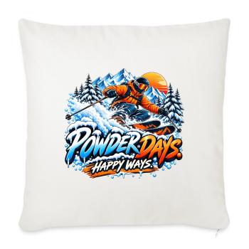 Powder Days Snow Vibe - Wintersport - Sofakissenbezug 45 x 45 cm - Naturweiß  - Vorne
