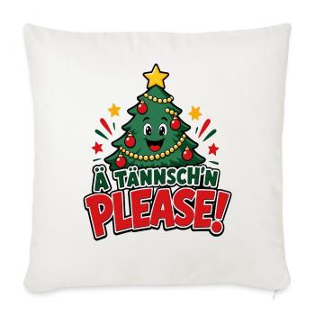Ä Tännsch'n Please – Glühwein Abend - Sofakissenbezug 45 x 45 cm - Naturweiß  - Vorne