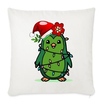 Christmas Kids Pinguin - Sofakissenbezug 45 x 45 cm - Naturweiß  - Vorne