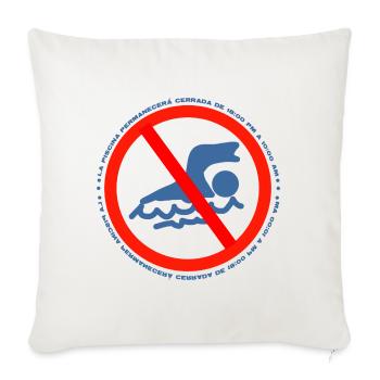 schwimmingpool verbotsschild spanien  - Sofakissenbezug 45 x 45 cm - Naturweiß  - Vorne