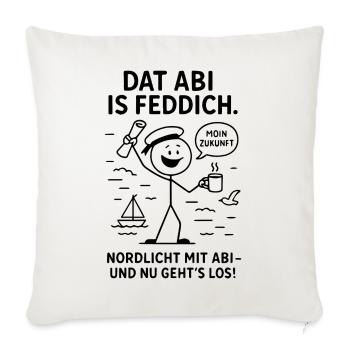 Abitur Strichmänchen Nordlicht Geschenkidee Abitur - Sofakissenbezug 45 x 45 cm - Naturweiß  - Vorne