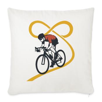 Endless Road Infinity Loop Radfahrer Minimalistische Kunst - Sofakissenbezug 45 x 45 cm - Naturweiß  - Vorne