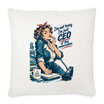 Retro Chefin: CEO of this conversation - Sofakissenbezug 45 x 45 cm - Naturweiß  - Vorne
