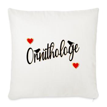 Ornithologe Vogel Herzen - Sofakissenbezug 45 x 45 cm - Naturweiß  - Vorne