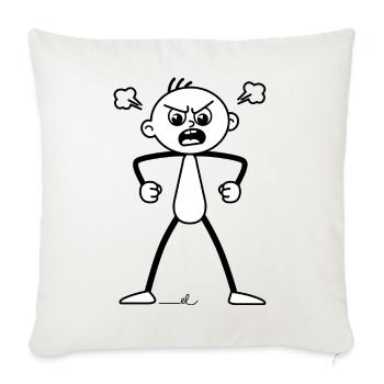 Wütender, erboster Strichel : Totaler Fehlalarm! - Sofakissenbezug 45 x 45 cm - Naturweiß  - Vorne