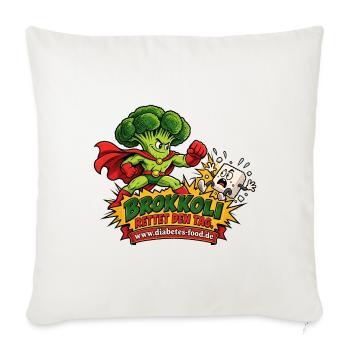 Brokkoli Superheld rettet den Tag - Sofakissenbezug 45 x 45 cm - Naturweiß  - Vorne