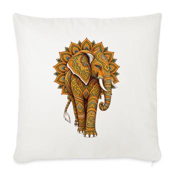 Mandala Elefant Zen Spirituell Yoga - Sofakissenbezug 45 x 45 cm - Naturweiß  - Vorne