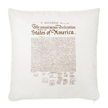 US-Unabhängigkeitserklärung - Sofakissenbezug 45 x 45 cm - Naturweiß  - Vorne