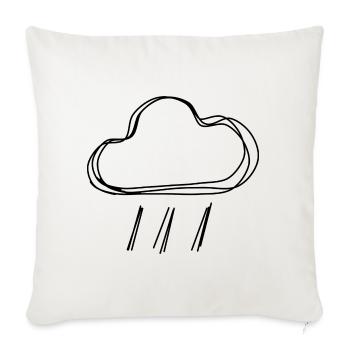 Regenwolke handgezeichnet - Sofakissenbezug 45 x 45 cm - Naturweiß  - Vorne