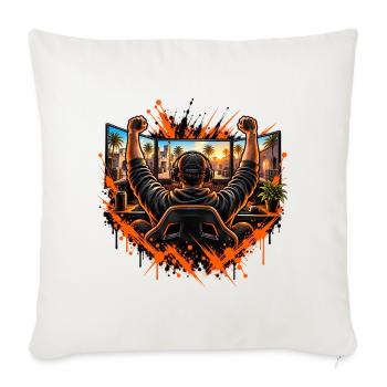Gamer Sieger Gewinner Pro Gamer Motiv - Sofakissenbezug 45 x 45 cm - Naturweiß  - Vorne