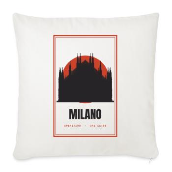 Milano Aperitivo Duomo Red Sun Retro-Poster - Sofakissenbezug 45 x 45 cm - Naturweiß  - Vorne