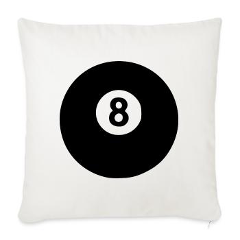Billardkugel Billard Geschenk - Sofakissenbezug 45 x 45 cm - Naturweiß  - Vorne