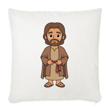 Jesus Cartoon  - Sofakissenbezug 45 x 45 cm - Naturweiß  - Vorne