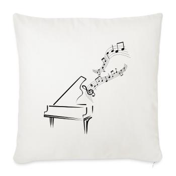 Musiknoten Musik Musiker Notenschlüssel Noten - Sofakissenbezug 45 x 45 cm - Naturweiß  - Vorne