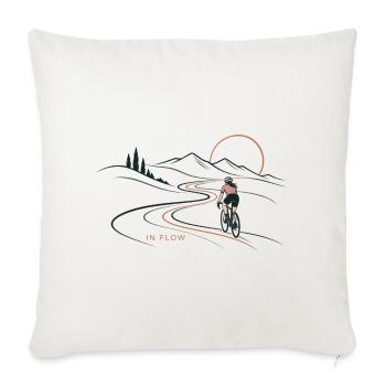 IN FLOW - Fahrrad - Radfahrerin - Freiheit - Sofakissenbezug 45 x 45 cm - Naturweiß  - Vorne