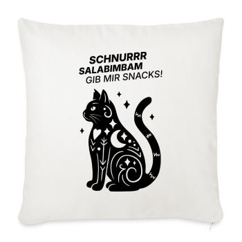 Schnurrrsalabimbam - Gib mir Snacks! - Katze - Sofakissenbezug 45 x 45 cm - Naturweiß  - Vorne