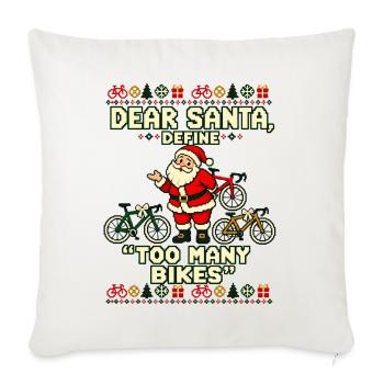 Weihnachten Rennrad Fahrrad Humor - Sofakissenbezug 45 x 45 cm - Naturweiß  - Vorne